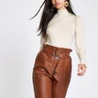 River Island Womens Knit Frill Sleeve Turtle Neck