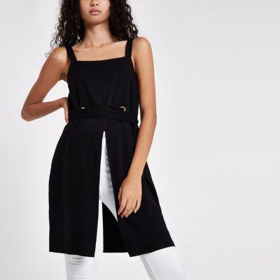 River Island Womens Eyelet Tie Front Longline Cami Top