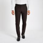 River Island Mens Shadow Check Skinny Fit Suit Pants