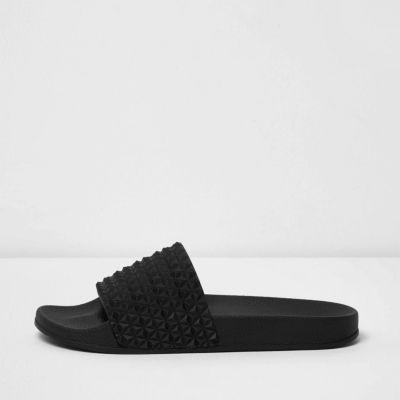 River Island Mens Textured Sliders