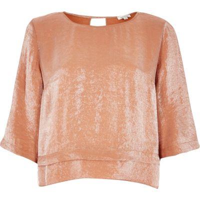 River Island Womens Metallic Layered Hem Top