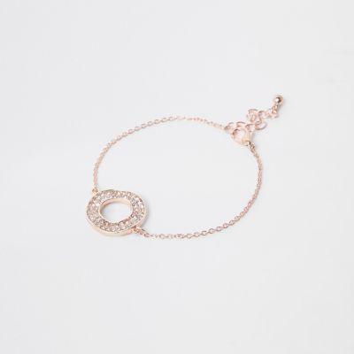 River Island Womens Rose Gold Tone Circle Bracelet