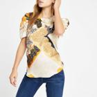 River Island Womens Floral Print Puff Sleeve Top