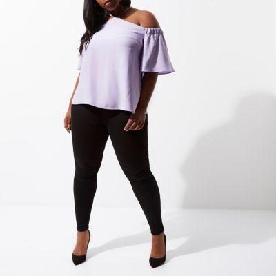 River Island Womens Plus Cold Shoulder Halter Neck Top