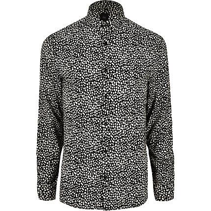River Island Mens Leopard Print Long Sleeve Shirt