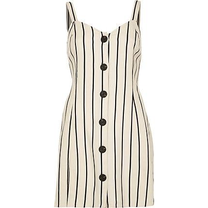 River Island Womens Petite Stripe Tie Back Slip Dress