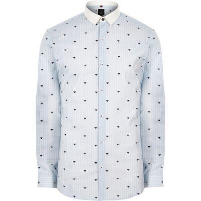 River Island Mens Stripe Wasp Slim Fit Shirt
