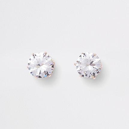 River Island Womens Rose Gold Tone Crown Stud Earrings