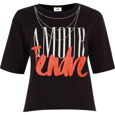 River Island Womens 'amour Tendre' Chain Necklace T-shirt