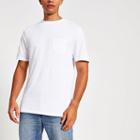 River Island Mens White Chest Pocket Short Sleeve T-shirt