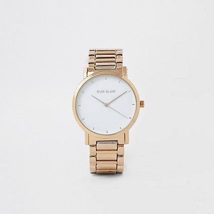River Island Womens Gold Tone Bracelet Watch