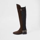 River Island Womens Suede Chain Knee High Boots