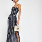 River Island Womens Stripe Button Down Maxi Slip Dress