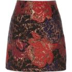 River Island Womens Floral Jacquard A Line Mini Skirt