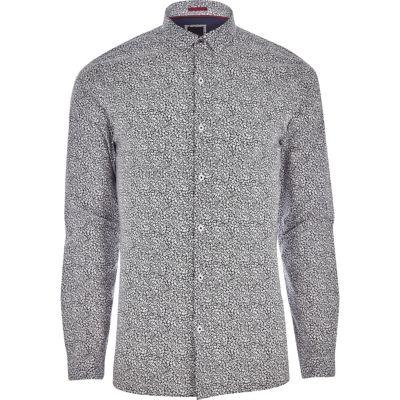 River Island Mens Ditsy Floral Print Muscle Fit Shirt