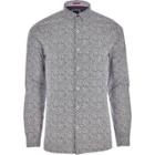 River Island Mens Ditsy Floral Print Muscle Fit Shirt