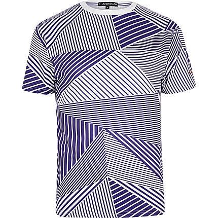 River Island Mens Arcminute Geo Print T-shirt