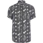 River Island Mens Ikat Slim Fit Short Sleeve Shirt