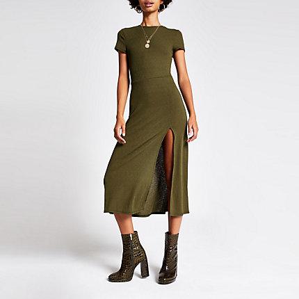 River Island Womens Short Sleeve A Line Midi Dress