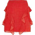 River Island Womens Spot Frill Mini Skirt