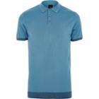 River Island Mens Slim Fit Short Sleeve Knitted Polo Shirt