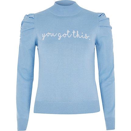 River Island Womens Petite 'you Got This' Knitted Jumper
