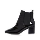 River Island Womens Patent Block Heel Chelsea Boots