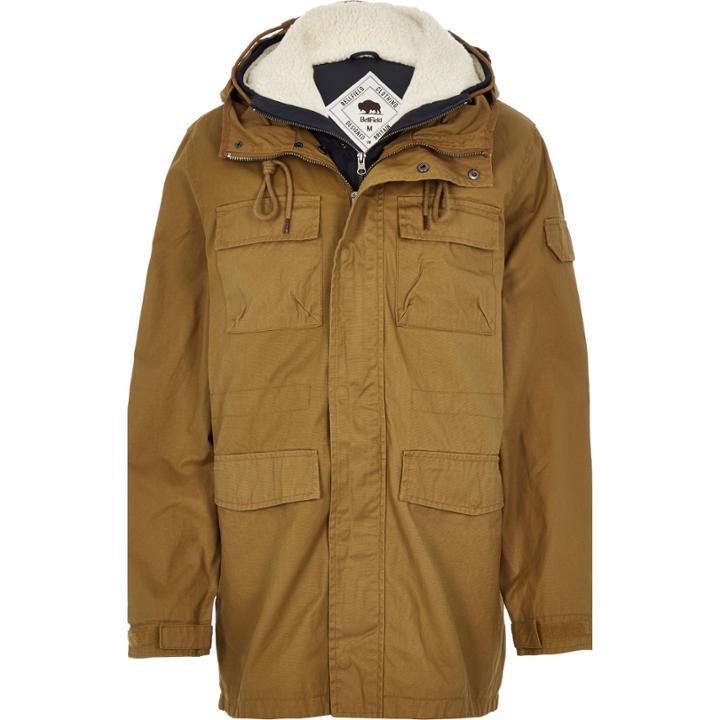 River Island Mensbrown Bellfield 2-in-1 Winter Coat