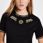 River Island Womens Embellished Snake Print T-shirt