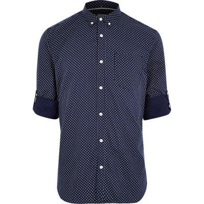 River Island Mens Geo Printed Slim Fit Casual Shirt