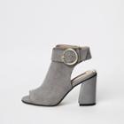 River Island Womens Buckle Strap Ankle Shoe Boots