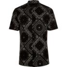 River Island Mens Bandana Skinny Fit Short Sleeve Shirt