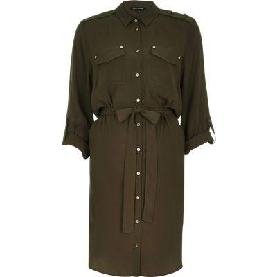 River Island Military Shirt Dress