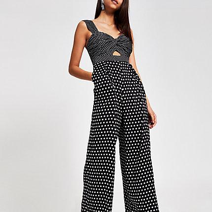 River Island Womens Forever Unique Spot Wide Leg Jumpsuit