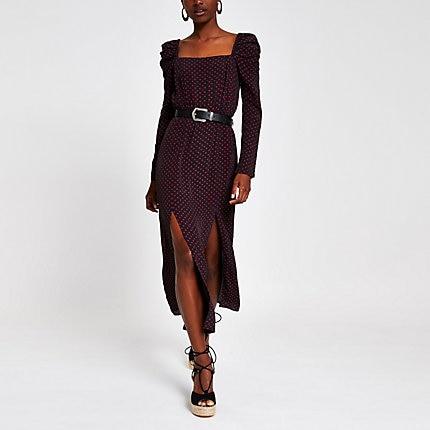 River Island Womens Floral Square Neck Maxi Dress