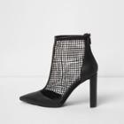 River Island Womens Faux Leather Mesh Heeled Boots