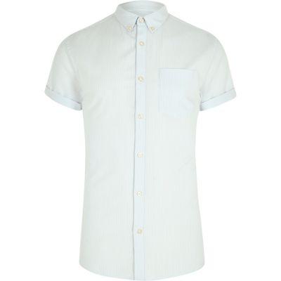 River Island Mens Stripe Short Sleeve Muscle Fit Shirt