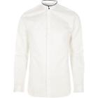 River Island Mens White Jack And Jones Premium Slim Grandad Shirt