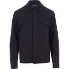 River Island Mensnavy Wool-blend Harrington Jacket