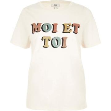 River Island Womens 'moi Et Toi' Glitter Print T-shirt