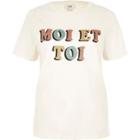 River Island Womens 'moi Et Toi' Glitter Print T-shirt