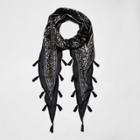 River Island Womens Diamond Foil Print Tassel Scarf