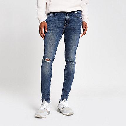 River Island Mens Oliie Spray On Skinny Jeans