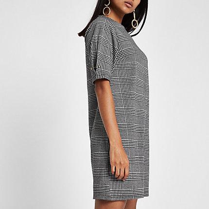 River Island Womens Petite Check Ponte Shift Dress