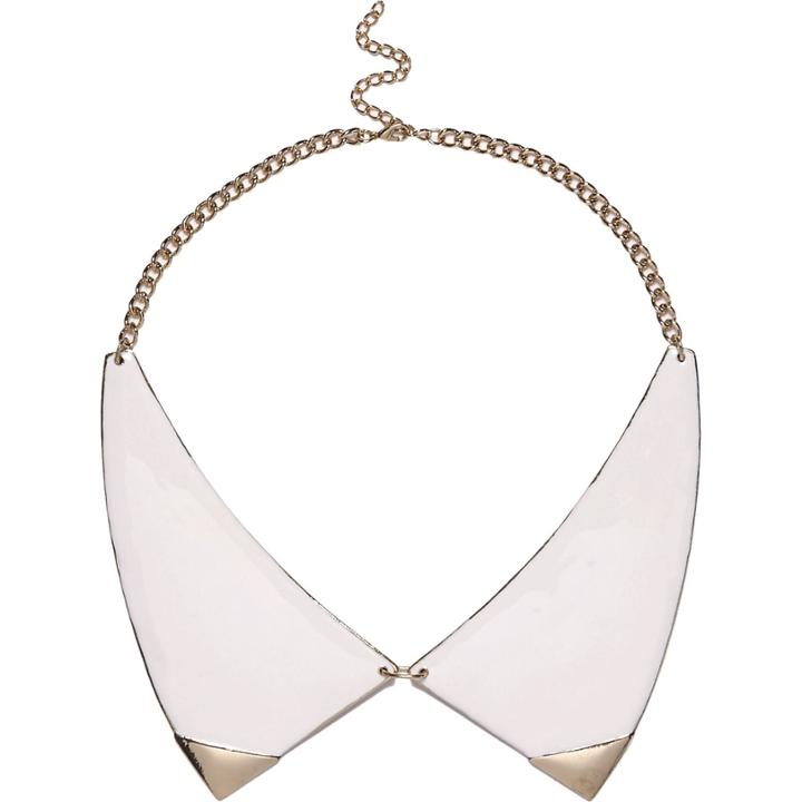 River Island Womens White Enamel Collar Necklace