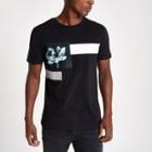 River Island Mens Slim Fit Front Floral Print T-shirt