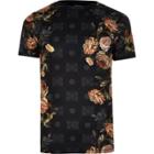 River Island Mens Rose Mix Print Muscle Fit T-shirt
