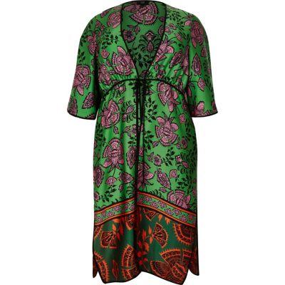 River Island Womens Plus Floral Tie Front Kimono