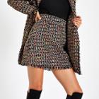 River Island Womens Gold Boucle Fringe Mini Skirt