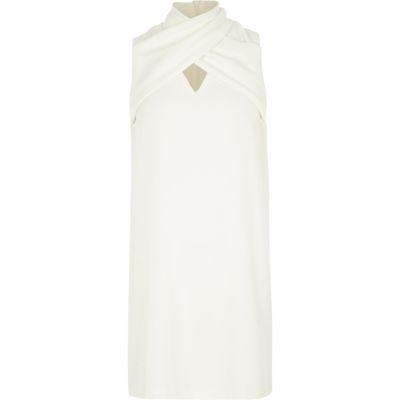 River Island Womens Wrap Neck Sleeveless Swing Dress